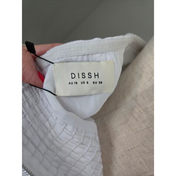 NWT Dissh Birchley White Linen Ring Strapless Top Size US 6 - Picture 3 of 5